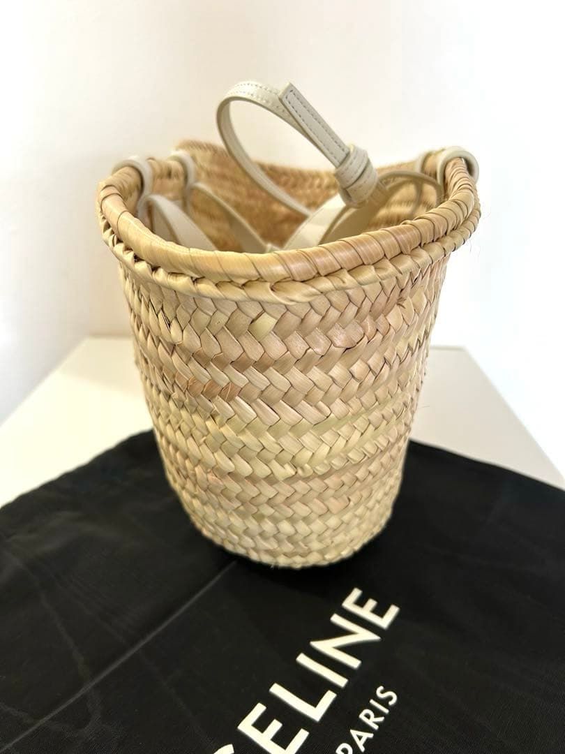 【美品】CELINE セリーヌ クラシック パニエ　かごバッグ　ホワイト