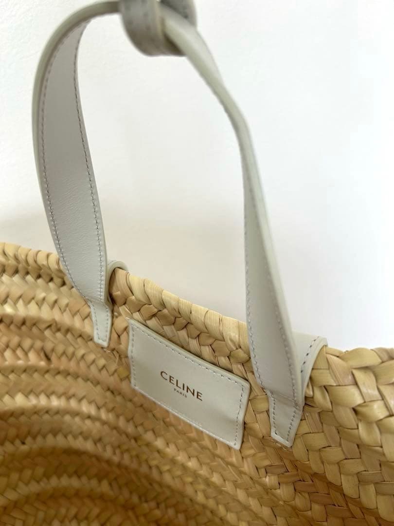 【美品】CELINE セリーヌ クラシック パニエ　かごバッグ　ホワイト