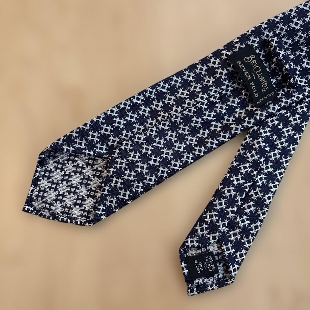 セブンフォールド×ブライスランズ◆ネ クタイ SEVEN FOLD 幾何学模様