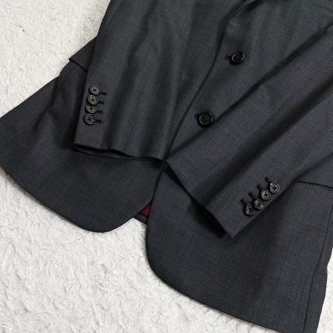 美品PRADA スーツ 46-8C チャコールグレー バーズアイ イタリア製