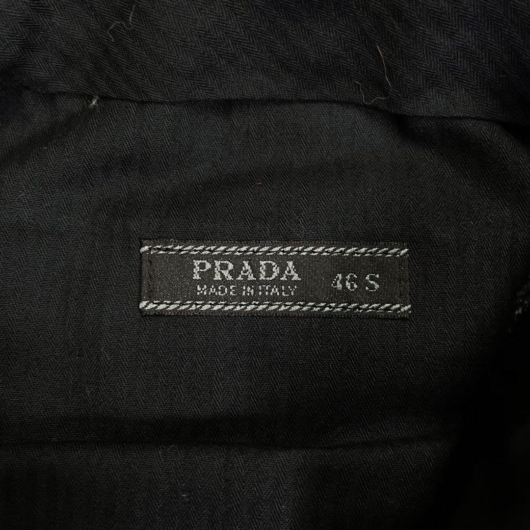 美品PRADA スーツ 46-8C チャコールグレー バーズアイ イタリア製