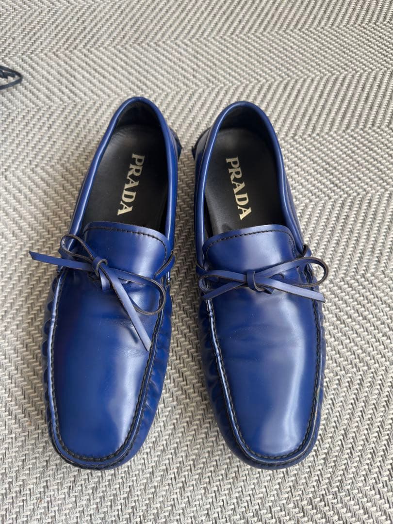 値下げ　PRADA ネイビー モカシン　ドライビングシューズ
