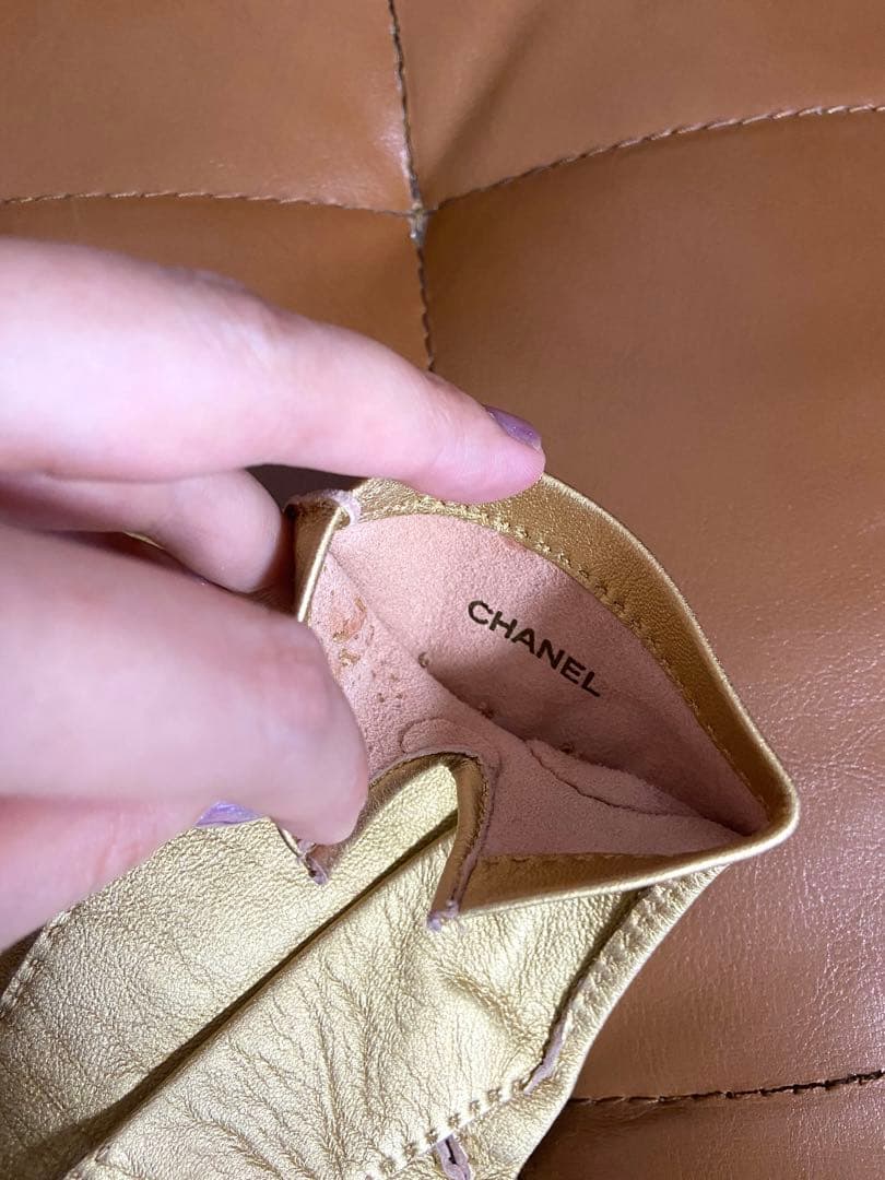 d*7様 【売切価格】シャネル/手袋/レザーグローブ/ゴールド/ココマーク/7