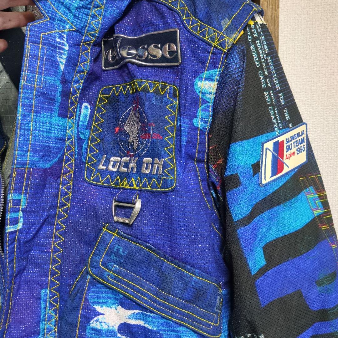 ☆ロゴ傷みありellesse スキーウェア 青紫黄色　☆