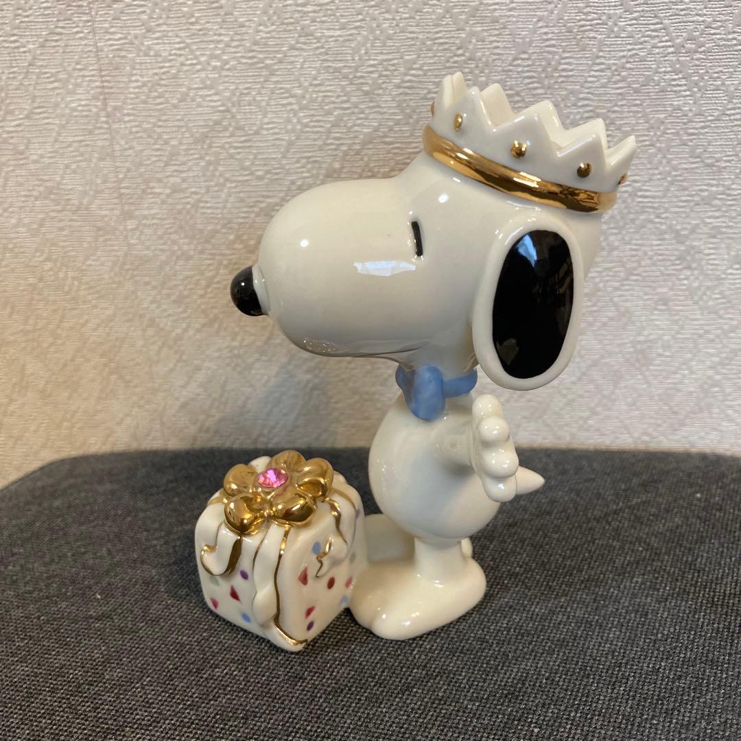 スヌーピー 王冠 置物　レノックス