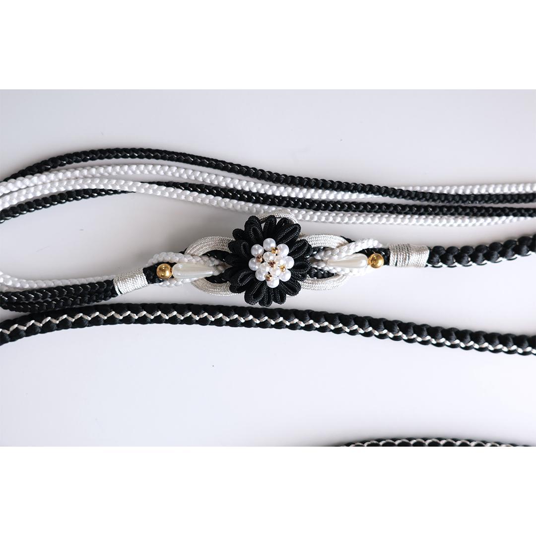 総絞り黒振袖7点セット■166.5cm帯新品帯締め帯揚げフルセット成人式RS20