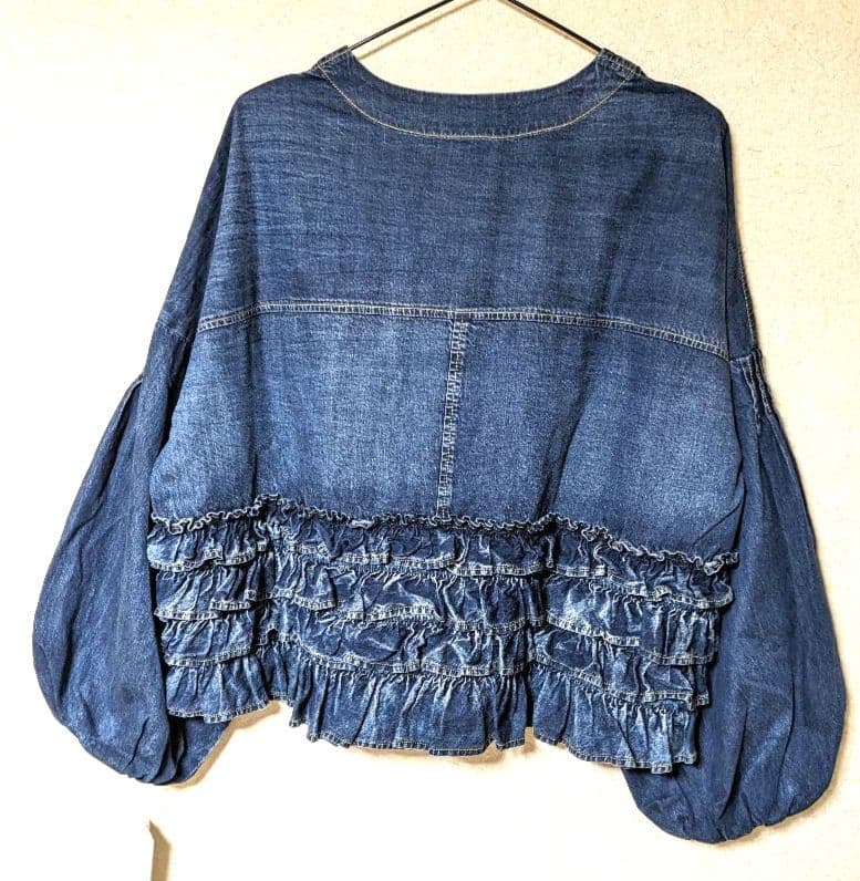ayane　ダンガリーバックフリルブルゾン　美品　デニムジャケット　現行