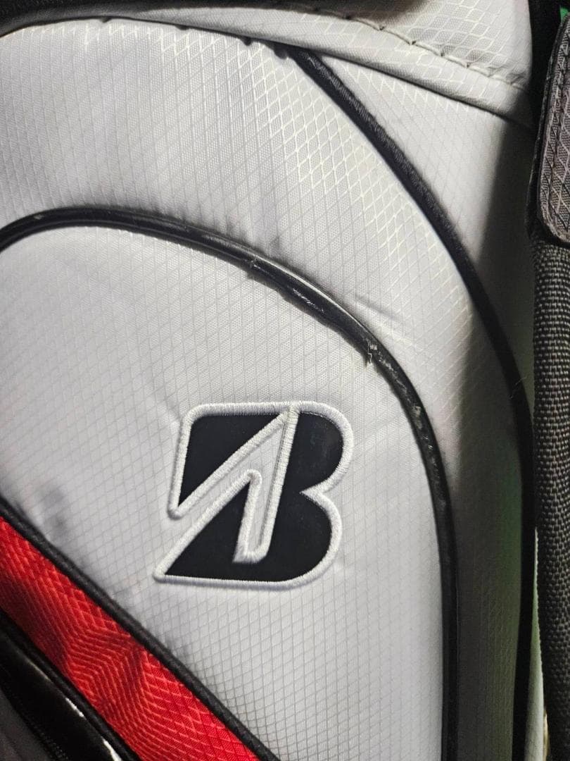 送料無料/美品BRIDGESTONE ゴルフバッグ ホワイト/レッド