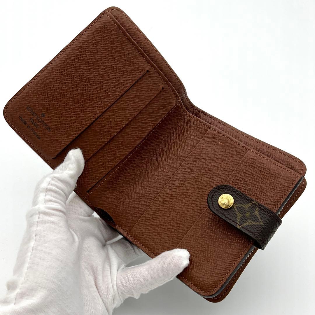 【美品】ヴィトン コンパクトジップ モノグラム 折り財布 M61667