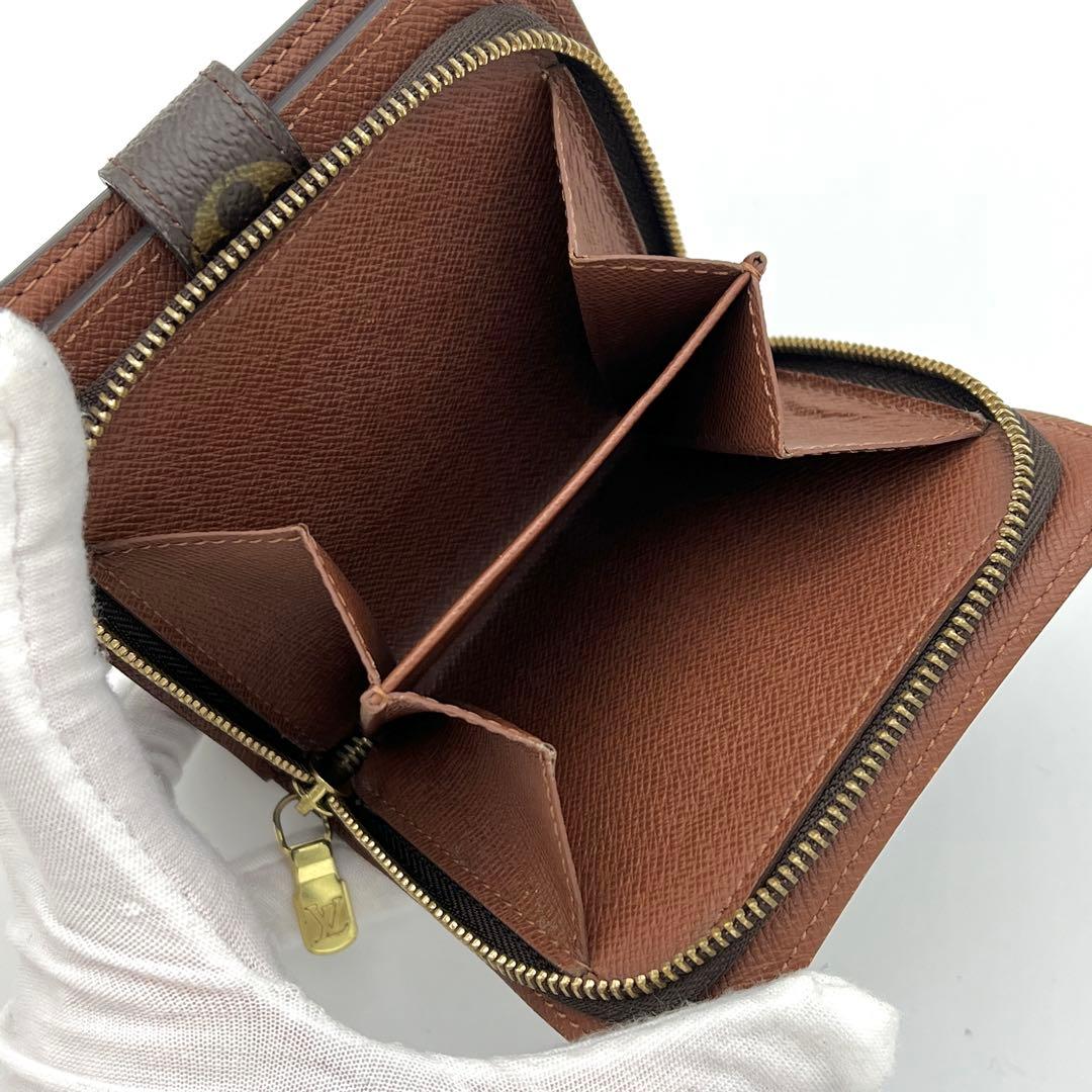 【美品】ヴィトン コンパクトジップ モノグラム 折り財布 M61667