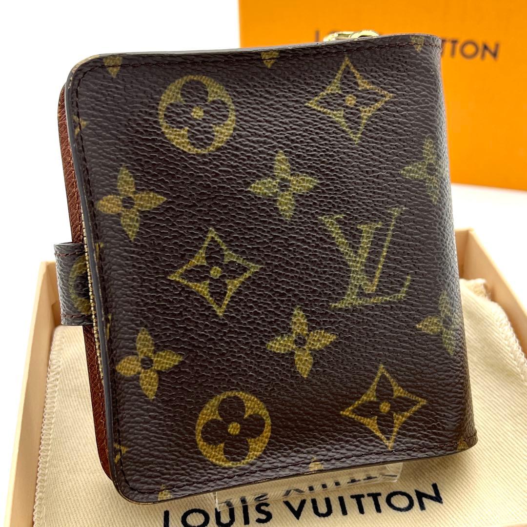 【美品】ヴィトン コンパクトジップ モノグラム 折り財布 M61667