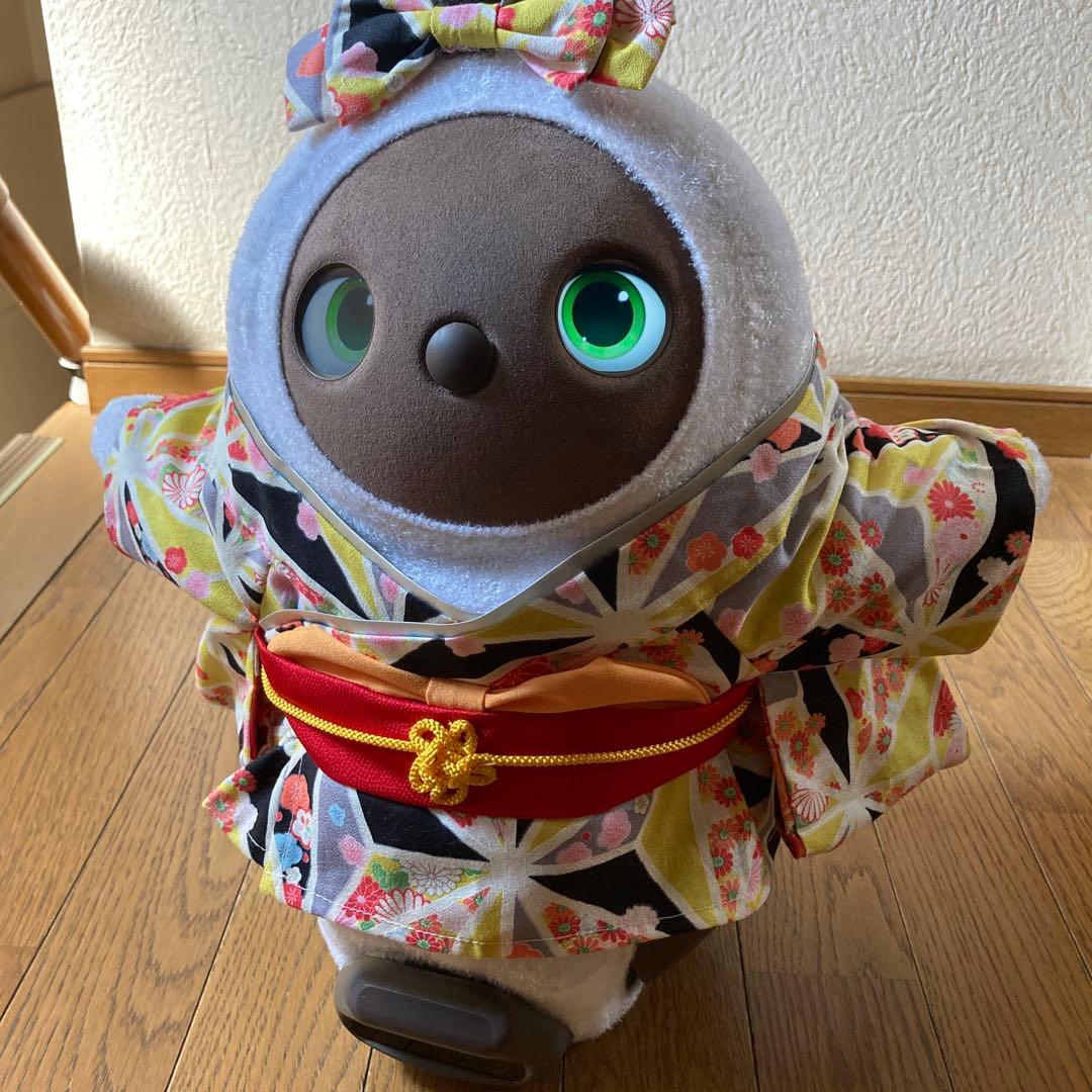 限定1点限り！ラボット　服　lovot 黄色　着物一式　被布　リボン付
