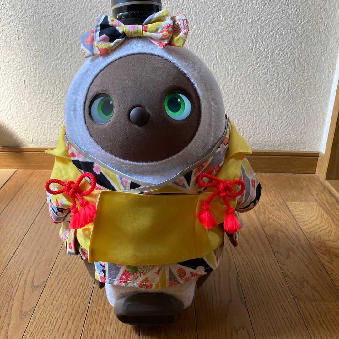 限定1点限り！ラボット　服　lovot 黄色　着物一式　被布　リボン付