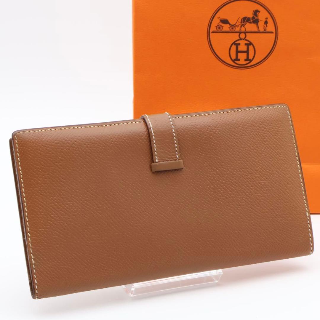 【極美品】HERMES ベアンクラシック ゴールド　エプソン　長財布