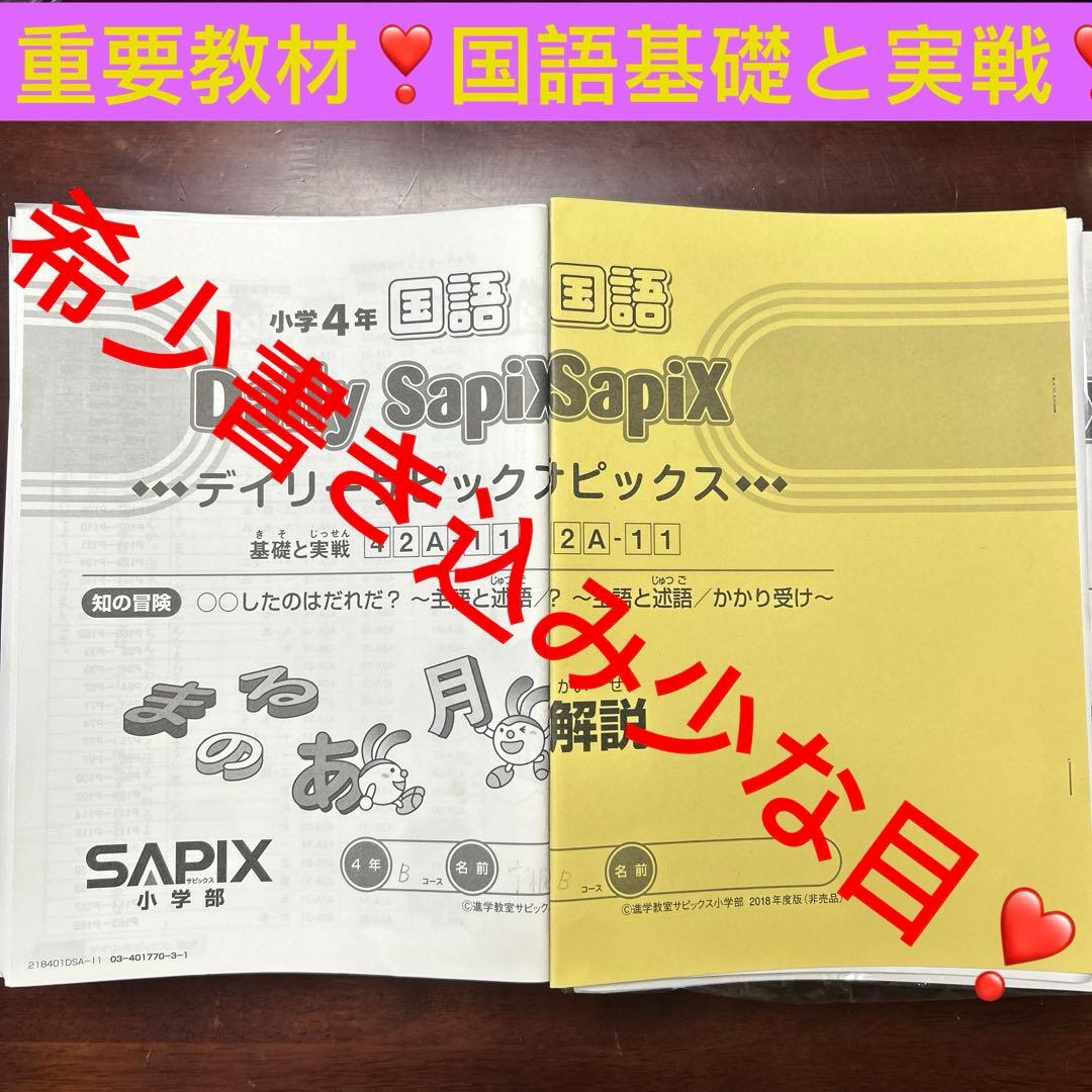 ⑱な　サピックス　SAPIX 小学校4年 国語 ディリーサピックス　基礎と実戦