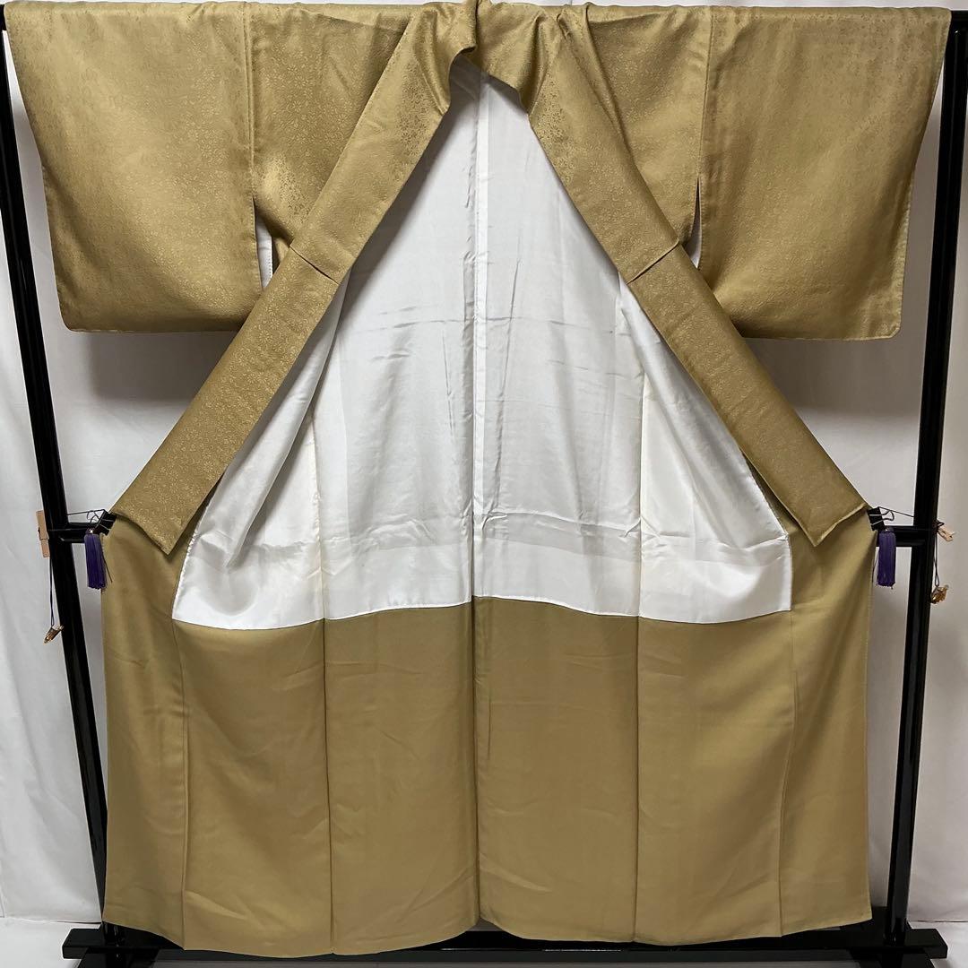 ※b206 正絹　袷　色無地　地紋　ぼかし　未使用しつけ付極美品　着物