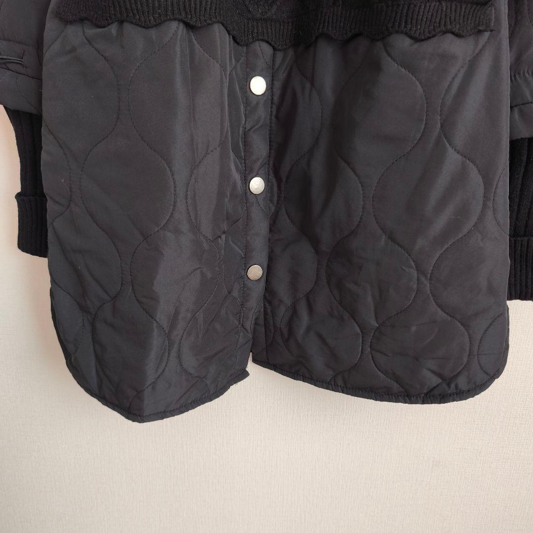 2695 美品 C•O•T•E ニット切替キルティングチュニック ブラック F