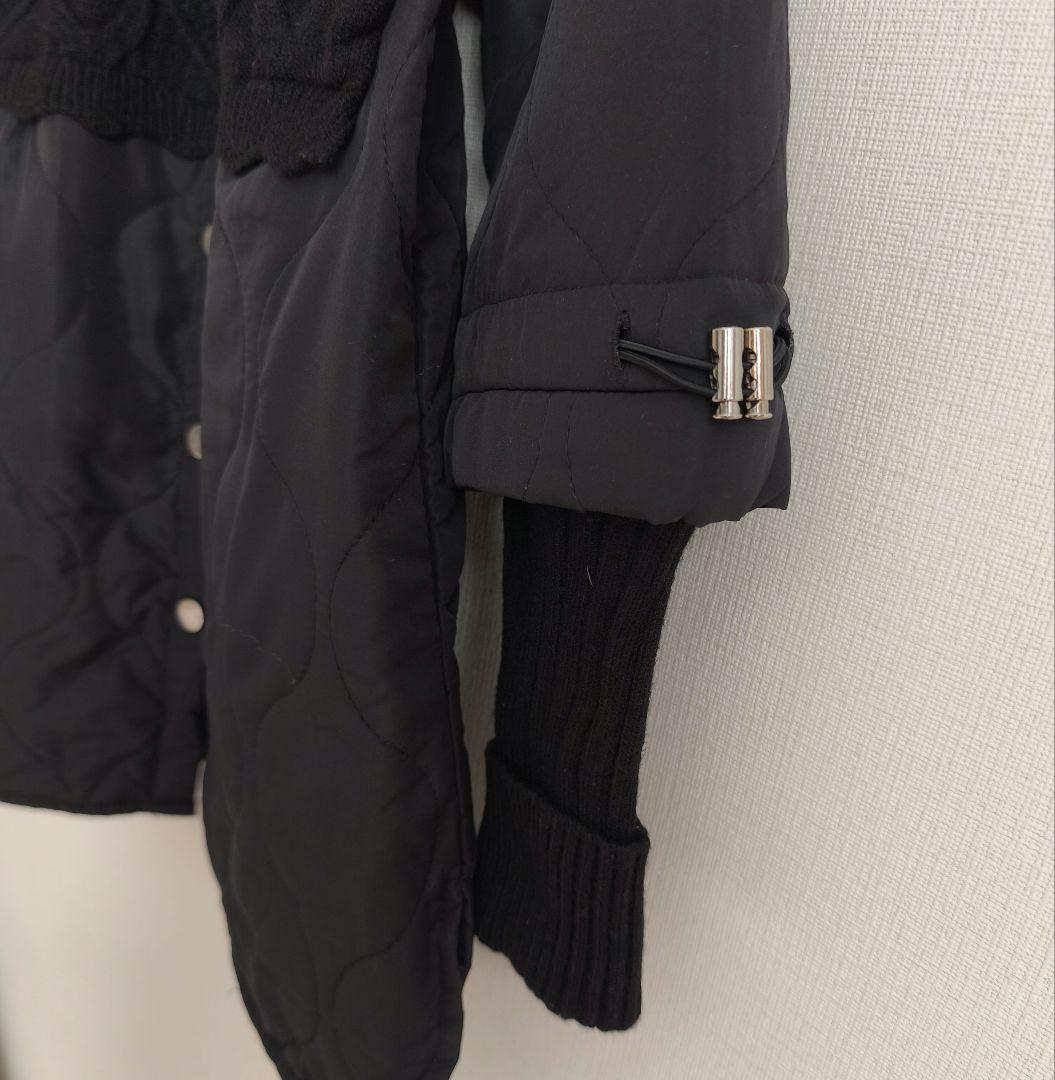 2695 美品 C•O•T•E ニット切替キルティングチュニック ブラック F