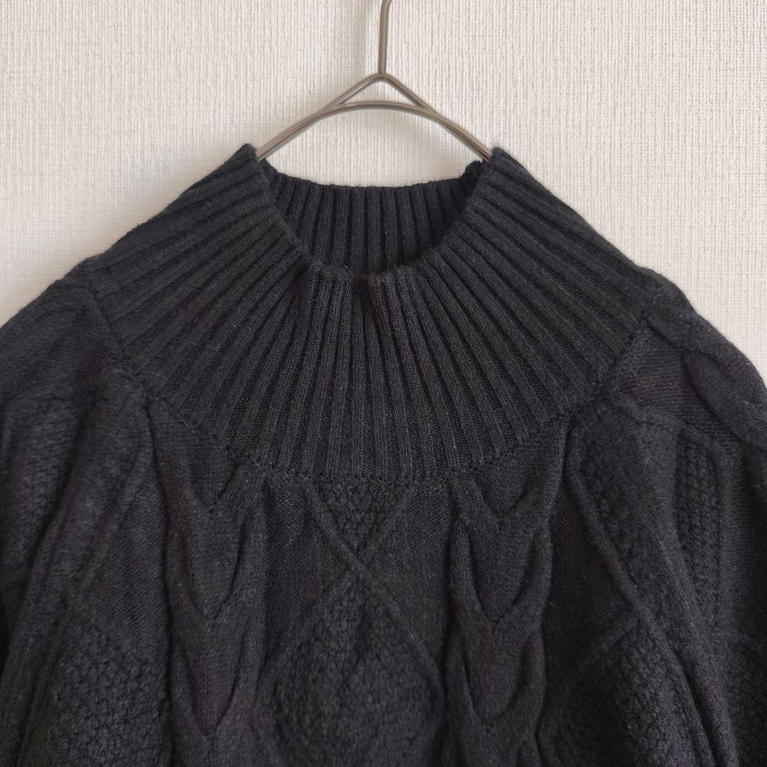 2695 美品 C•O•T•E ニット切替キルティングチュニック ブラック F