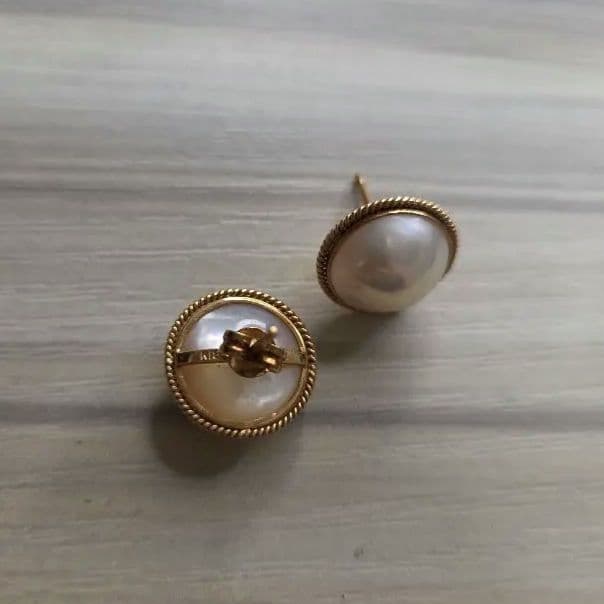 パール k18ゴールド スタッドピアス