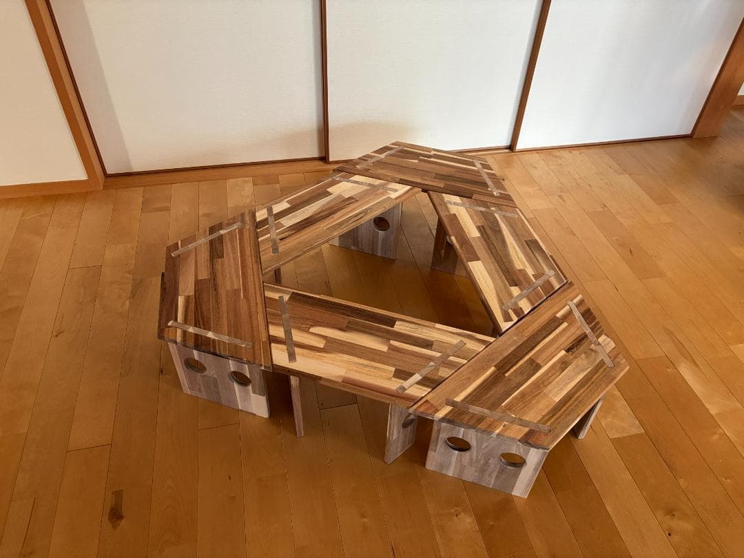 ヘキサゴンテーブル ヘキサテーブル 囲炉裏テーブル 組み立て式