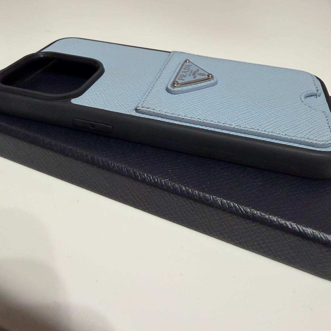 PRADA プラダ　iPhone15 pro max ケース　ブルー