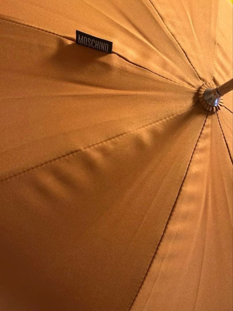 MOSCHINO モスキーノ 長傘　オレンジ 刺繍デザイン