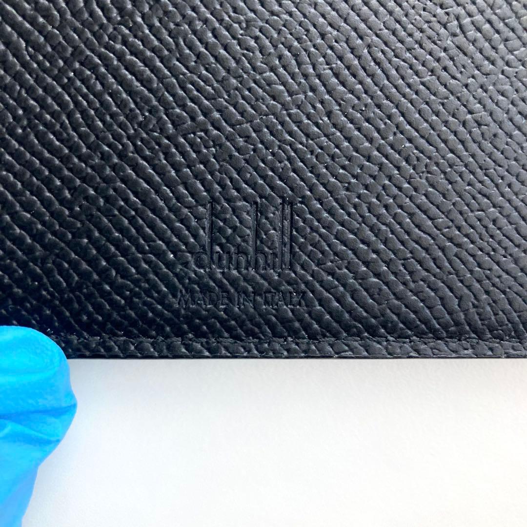 極美品 ダンヒル マネークリップ お札入れ 黒 シボ革