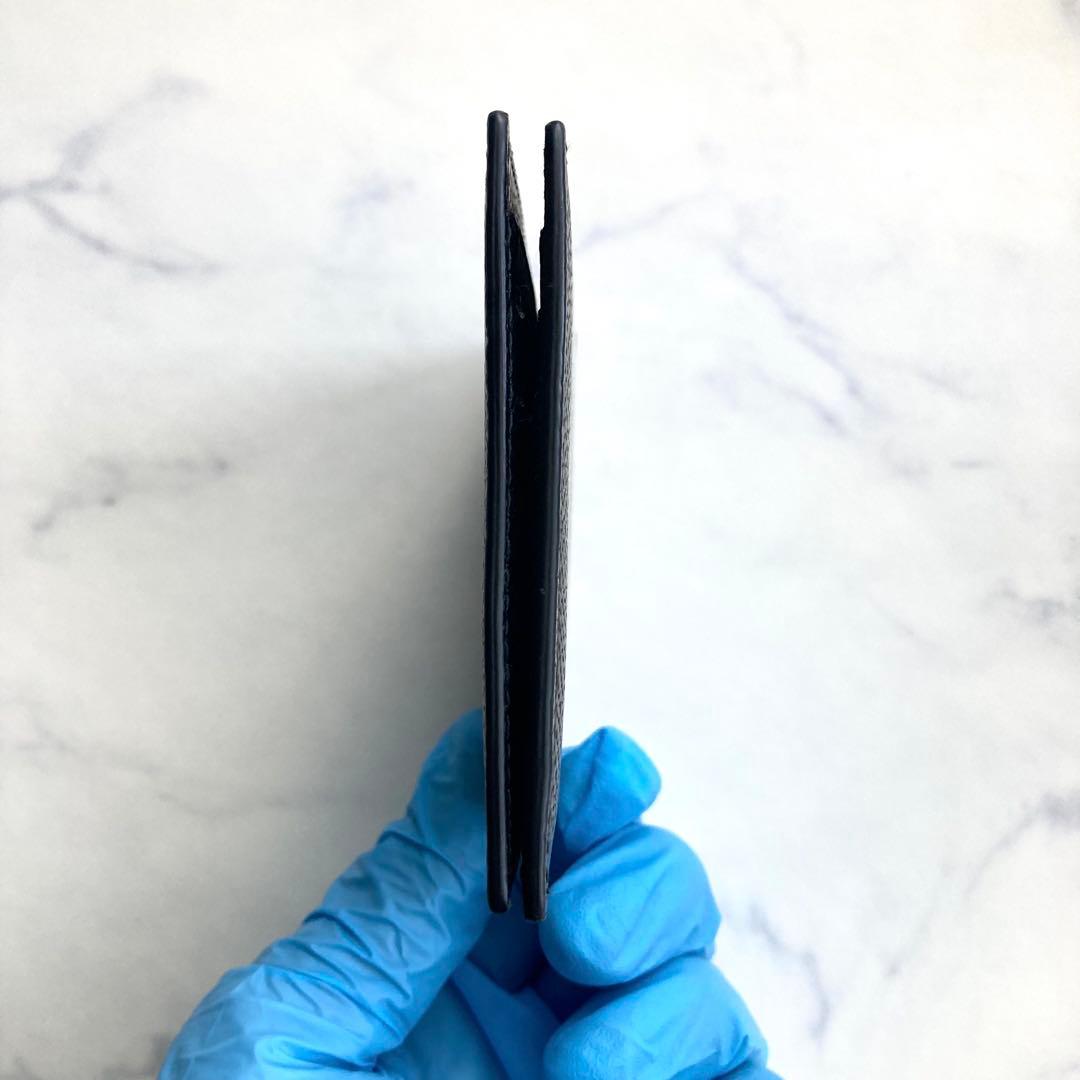 極美品 ダンヒル マネークリップ お札入れ 黒 シボ革