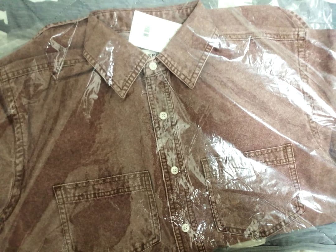 LEPSIM デニムシャツ ブラウンピンク