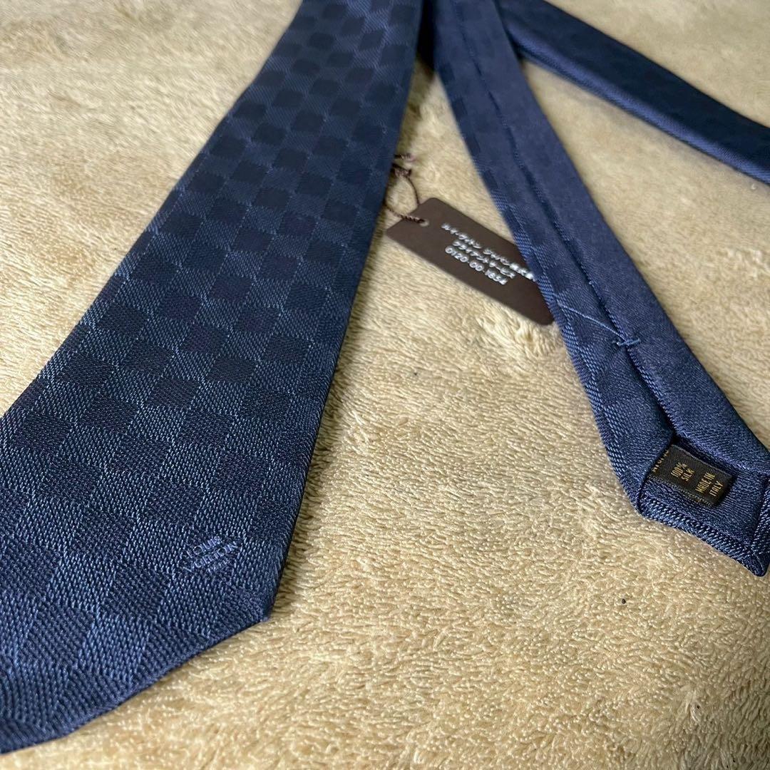 【新品】LOUIS VUITTON ルイヴィトン ネクタイ ダミエ ネイビー