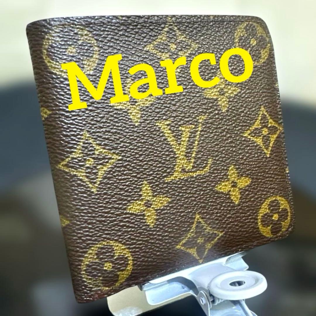 11☆優良品☆モノグラム♪マルコ☆2つ折り財布★ポケットあり