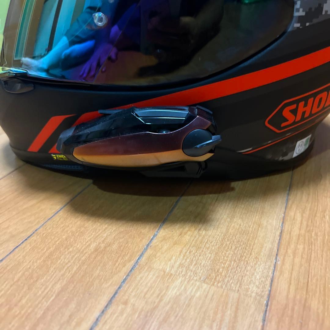 SHOEI フルフェイスヘルメット オレンジ/ブラック　ビーコム付き　サイズL