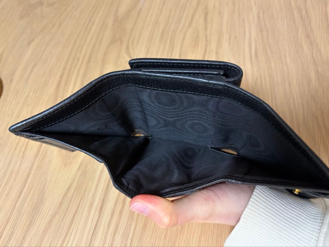 GUCCI ブラック レザー 財布 三つ折財布
