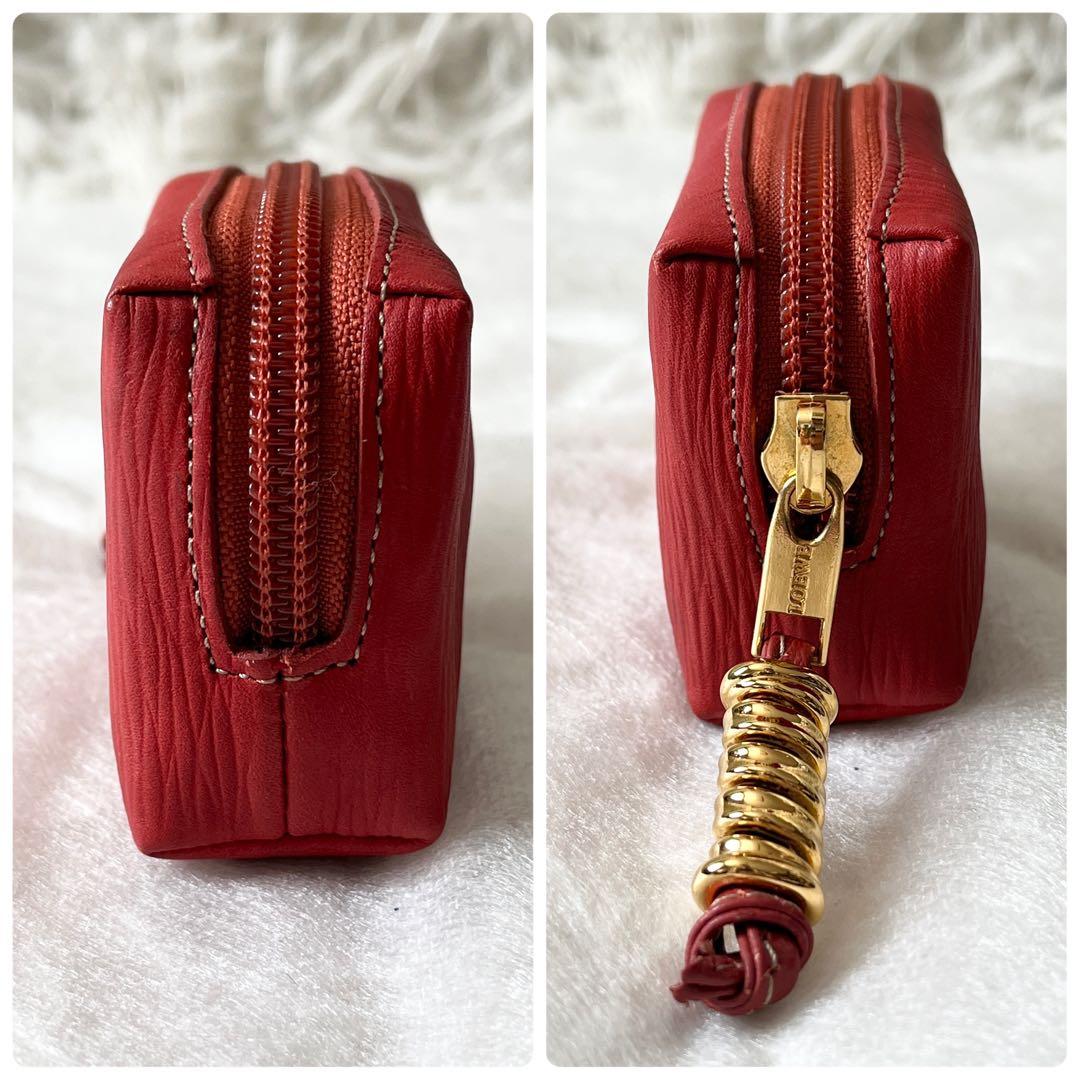 LOEWE　ロエベ　ベラスケス　ケース　ロゴ型押し　レザー　赤　レッド