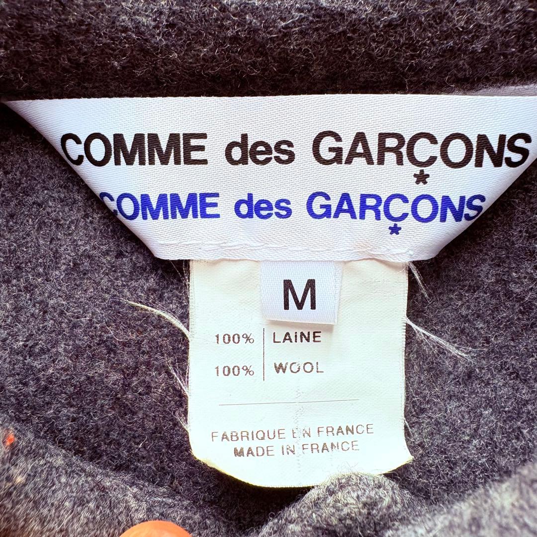 コムデギャルソン　グレー　丸襟ポンチョコート　ウール　ケープ型