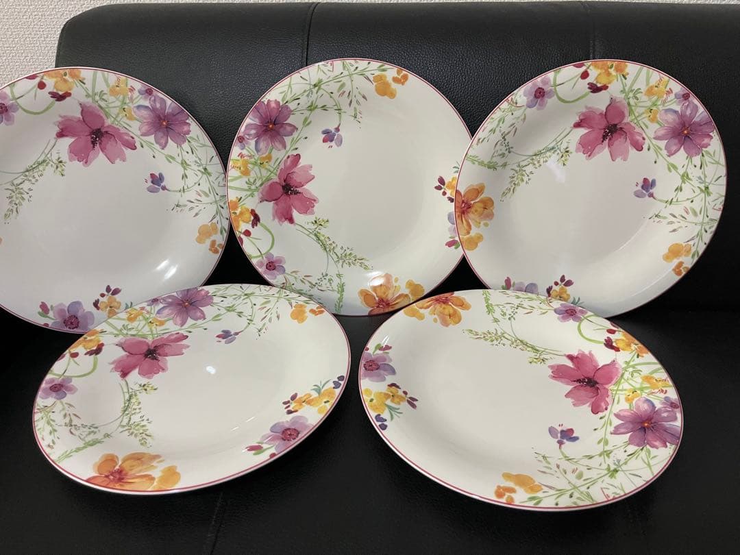 ビレロイ＆ボッホマリフルールグリ花柄 大皿5枚 27cm 新品