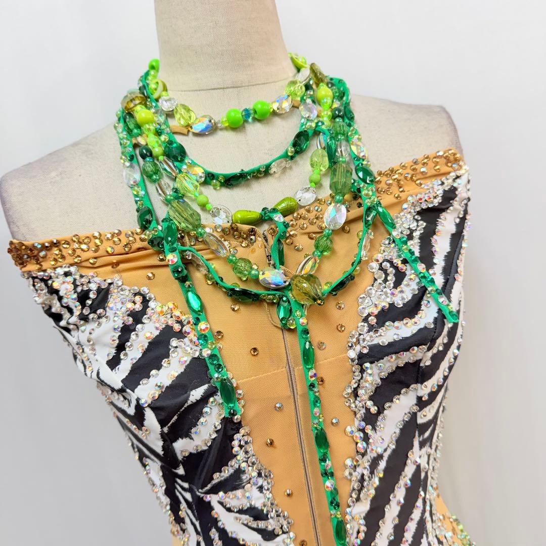 6306★オーダー/S /ゼブラ柄/スワロミックス /ラテンドレス/社交ダンス