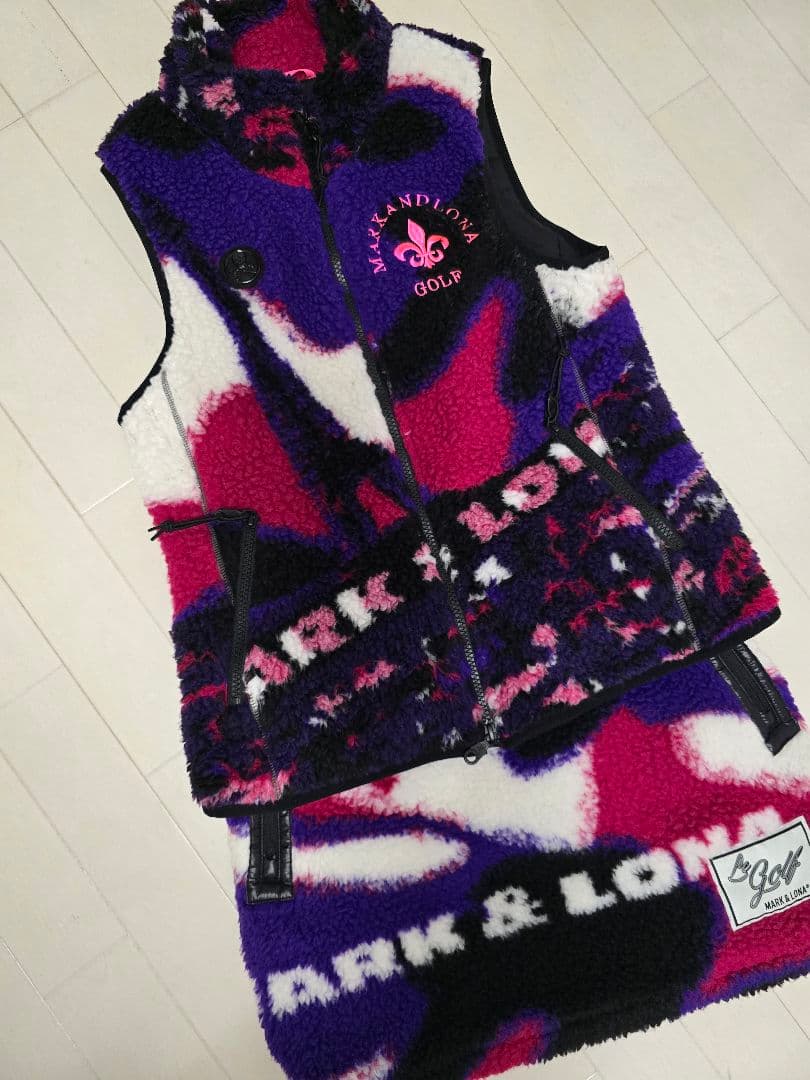 MARK & LONA ベスト&スカート ボアセットアップ 38