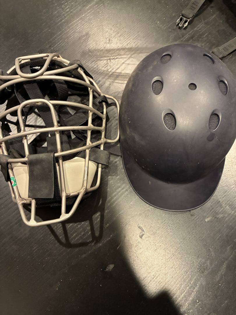 キャッチャー用防具セット成人用 黒白　カバン付き