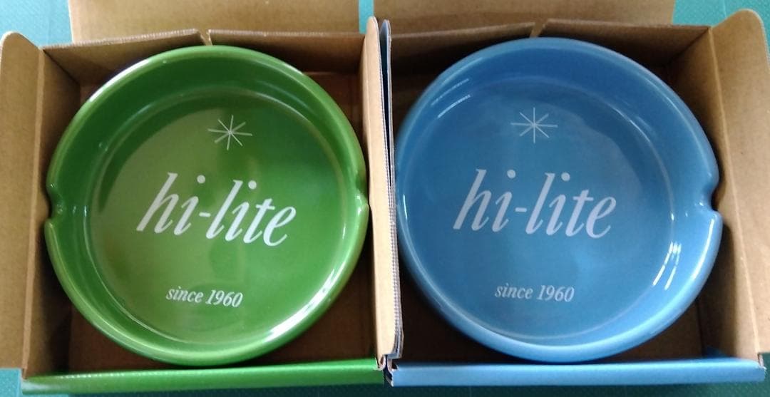 hi-lite　卓上灰皿 65周年記念モデル ＜ブルー＞＜グリーン＞２個セット