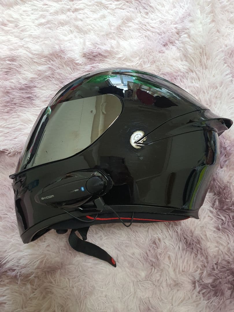 AGV フルフェイス ブラック ミラーシールド ビーコム付き