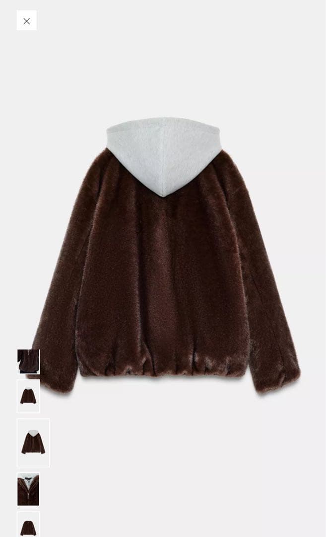 ZARA コントラストフェイクファー ボンバージャケット