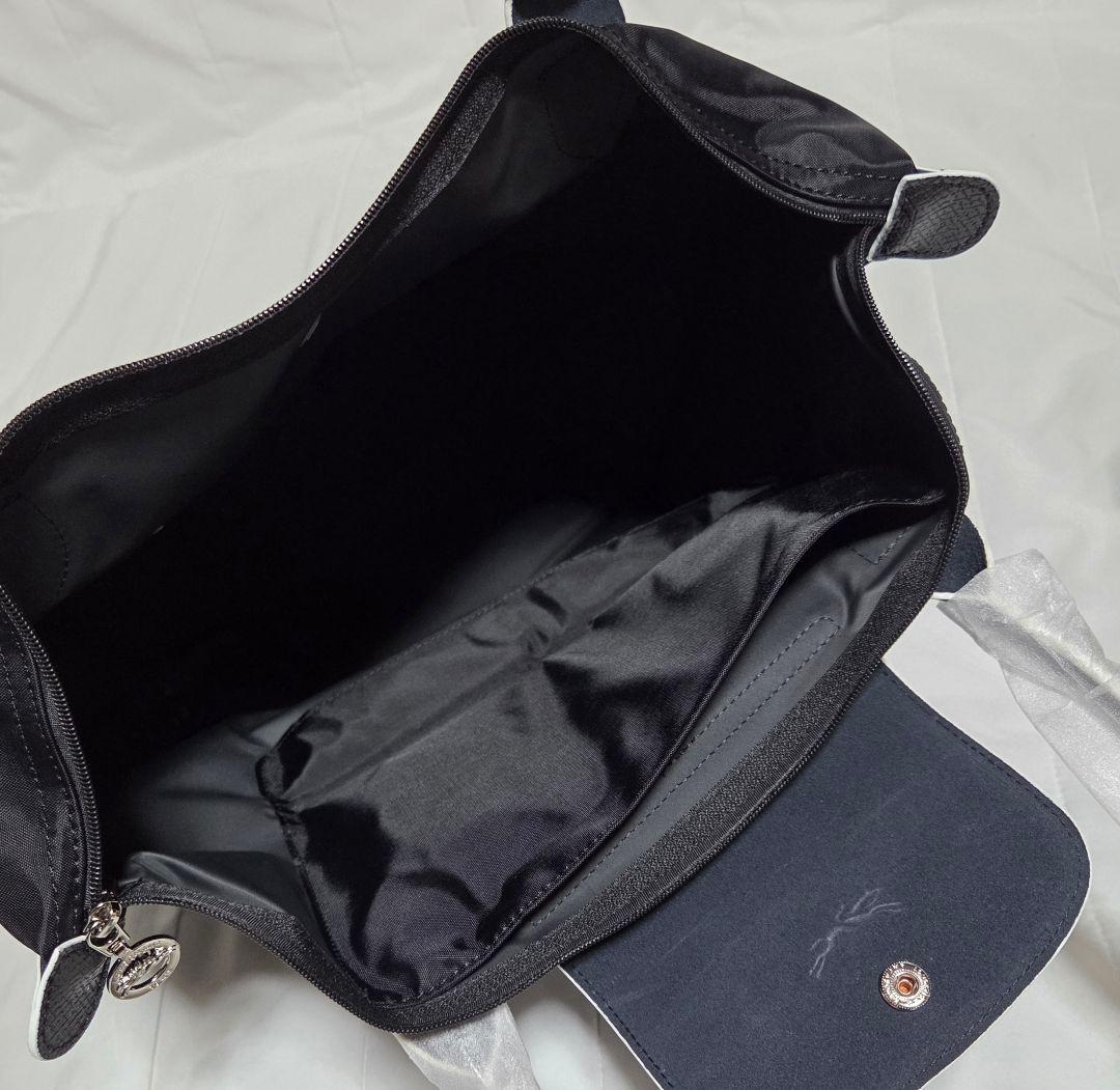 【新品】 LONGCHAMP ル プリアージュ トートバッグL ブラック 白刺繍