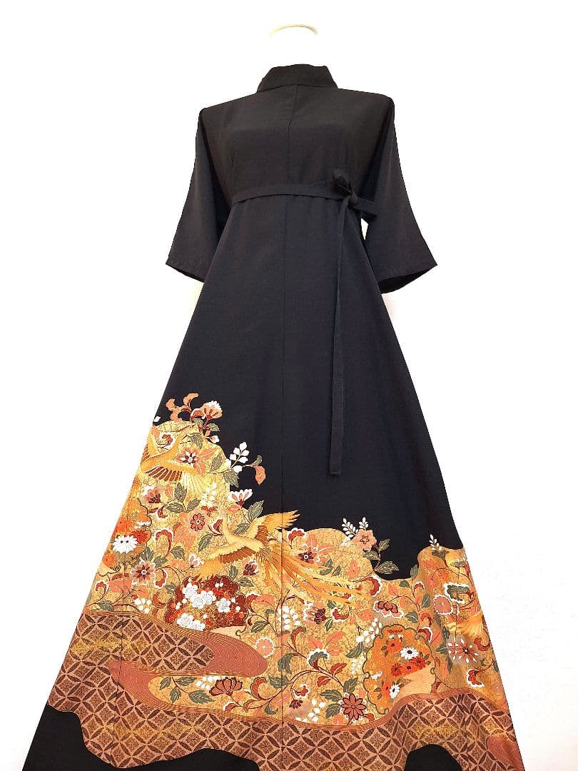 着物リメイクワンピース3609