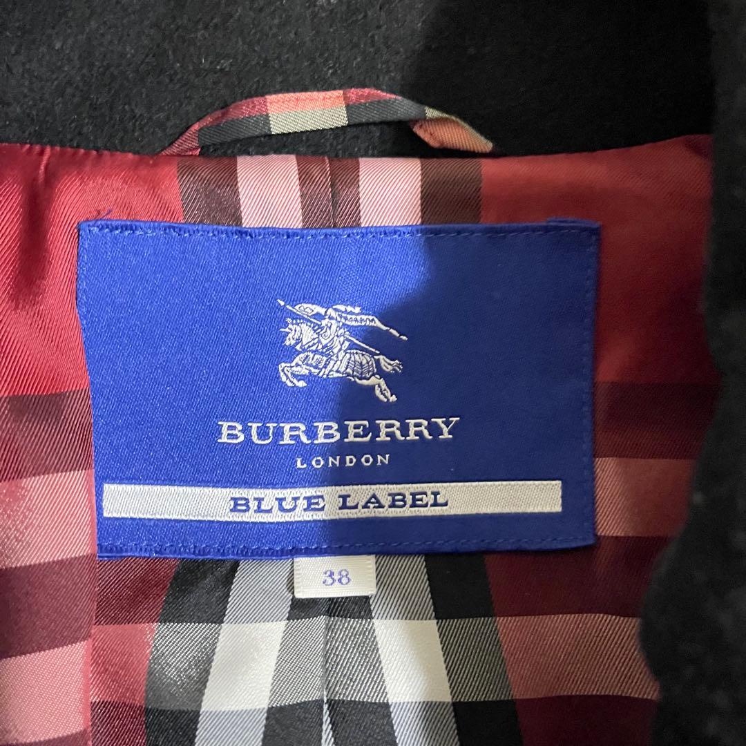 美品✨ BURBERRY BLUE LABEL ウールPコート 38/ブラック
