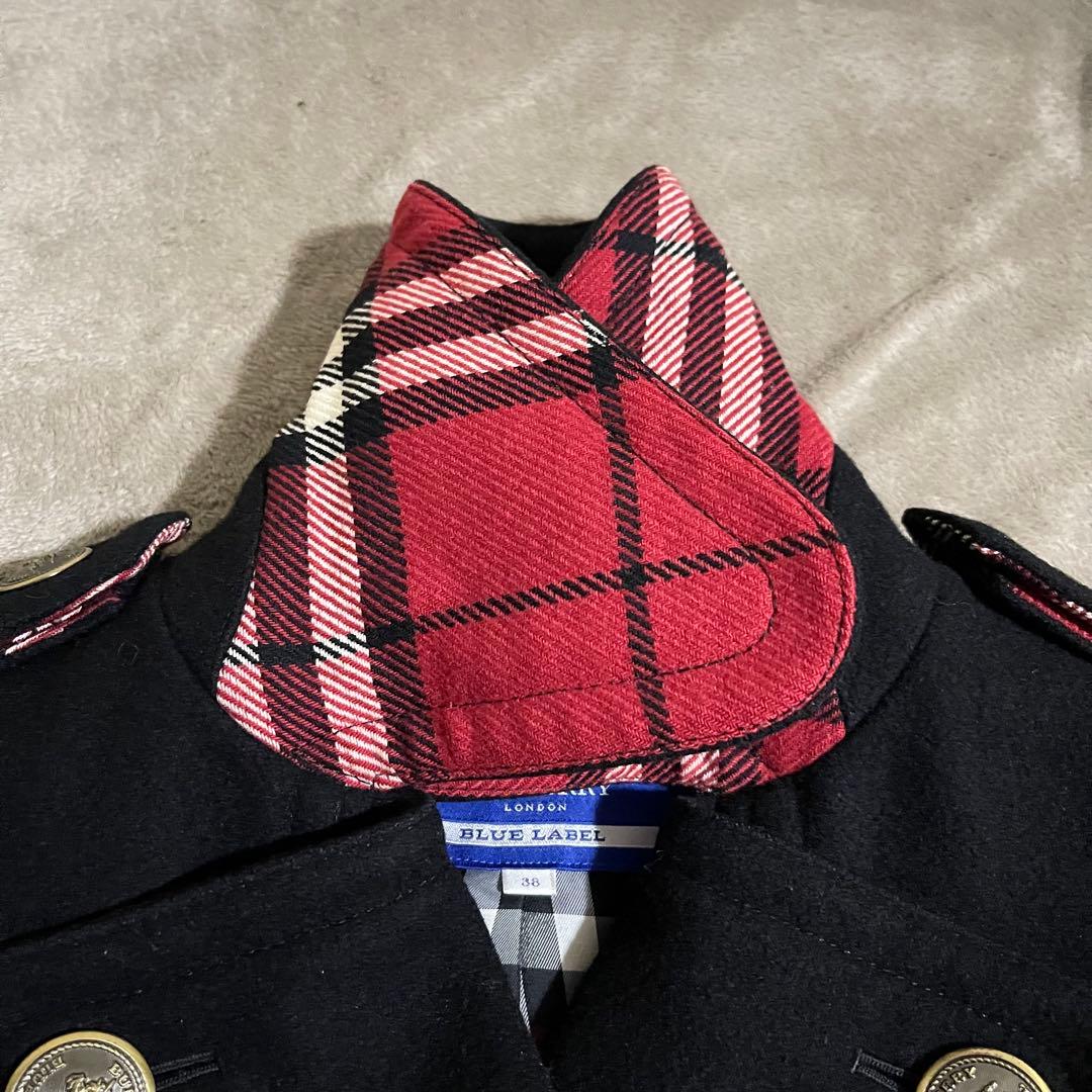 美品✨ BURBERRY BLUE LABEL ウールPコート 38/ブラック