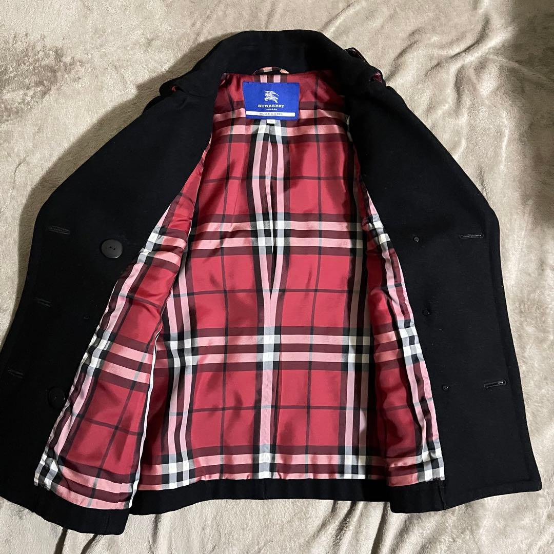 美品✨ BURBERRY BLUE LABEL ウールPコート 38/ブラック