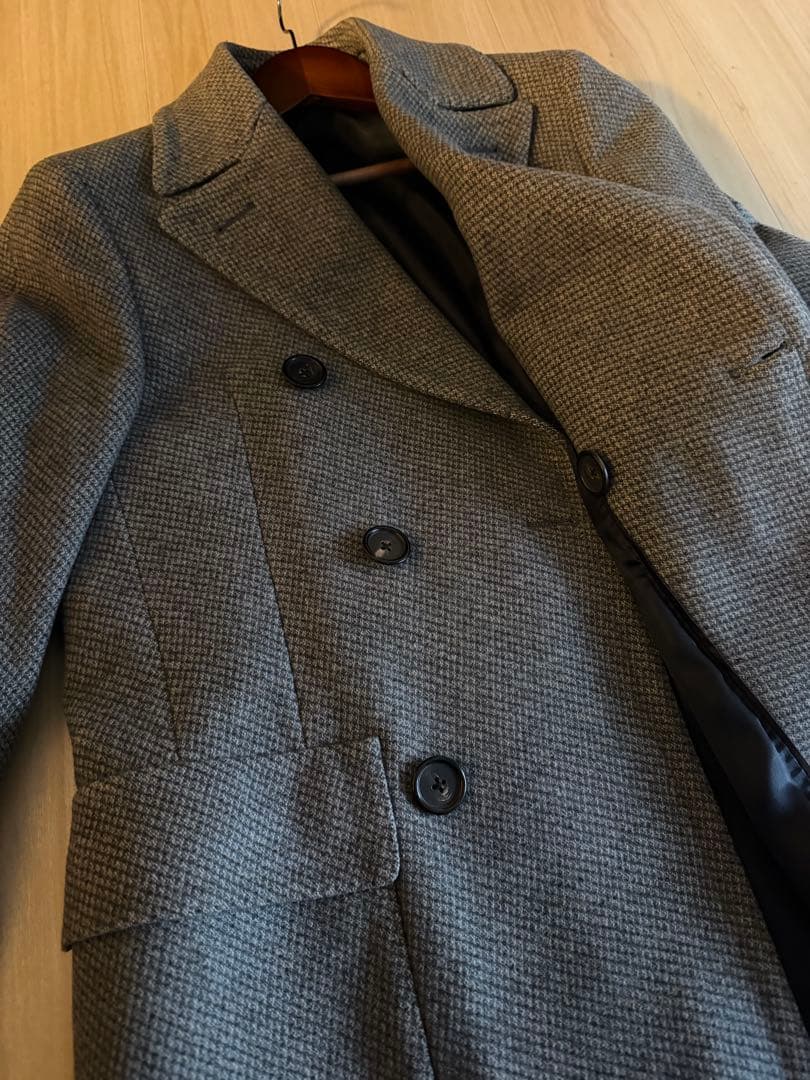 ラルディーニ ポロコート ライトグレー44 美品 ウールアルパカ イタリア製