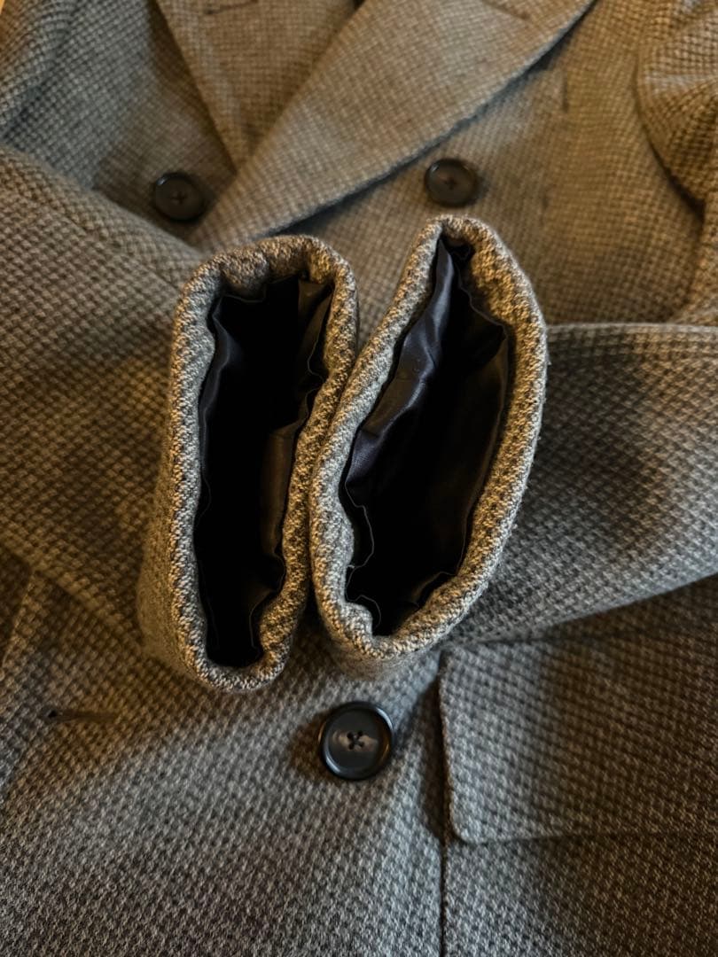 ラルディーニ ポロコート ライトグレー44 美品 ウールアルパカ イタリア製